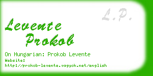 levente prokob business card